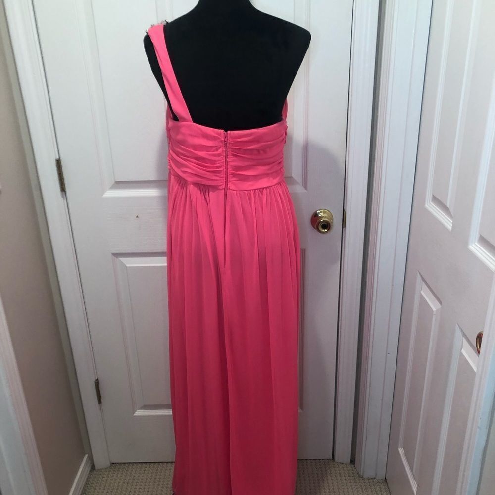 Deb pink maxi length formal prom dress with jeweled strap, size 14 - Picture 12 of 13